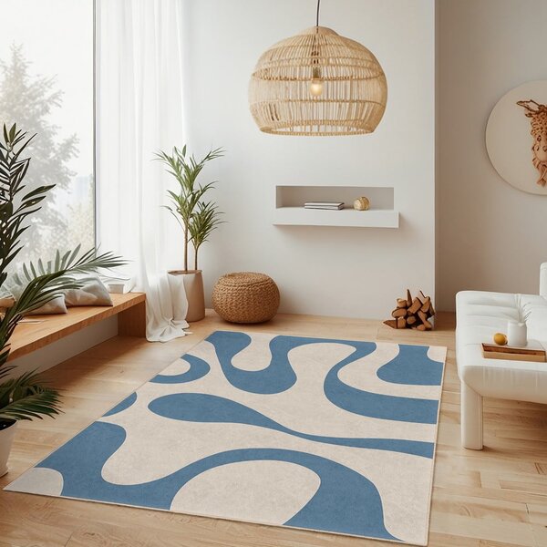 Niebieski chodnik odpowiedni do prania 80x200 cm Blue Latte – Mila Home