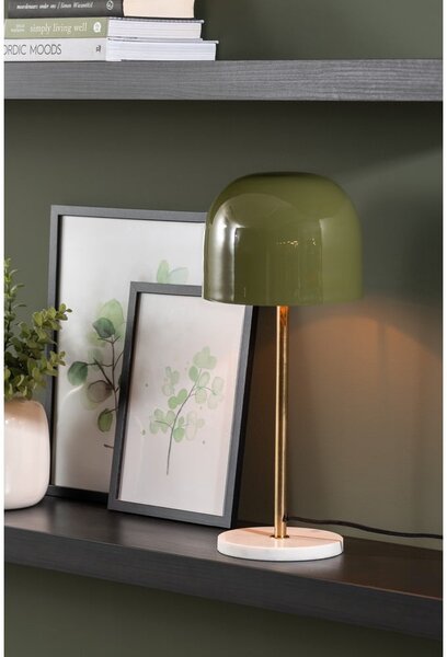 Lampa stołowa w kolorze khaki z metalowym kloszem (wysokość 50 cm) Manta – Leitmotiv