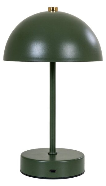 Ciemnozielona lampa stołowa LED z metalowym kloszem (wysokość 25 cm) Holt – House Nordic