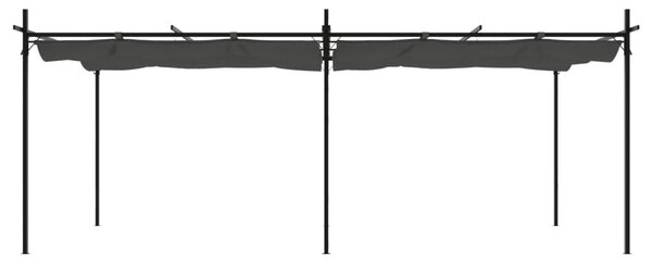 Pergola ze zwijanym dachem, antracytowa, 589x292x230 cm