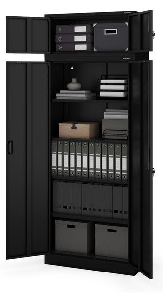 Szafa metalowa biurowa z 4 półkami czarna, 1750x800x400 mm: JAN Compact