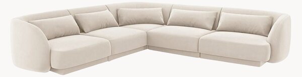 Dwustronna sofa narożna z aksamitu Tulum (5-osobowa)