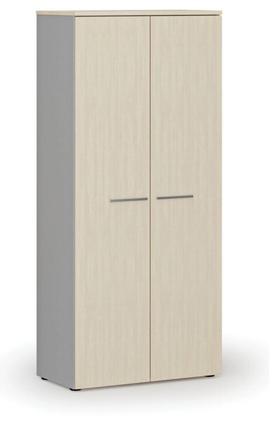 Szafa ubraniowa z wysuwem PRIMO GRAY, 800 x 420 x 1781 mm, szary/brzoza