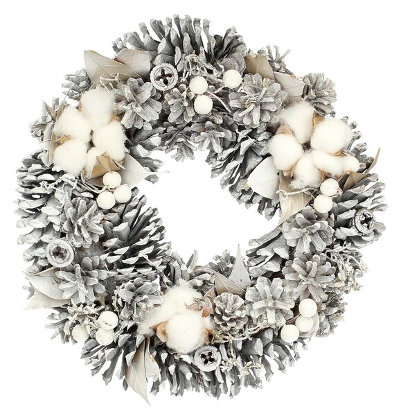 Wianek Winter Cone ⌀30cm silver
