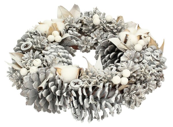 Wianek Winter Cone ⌀30cm silver