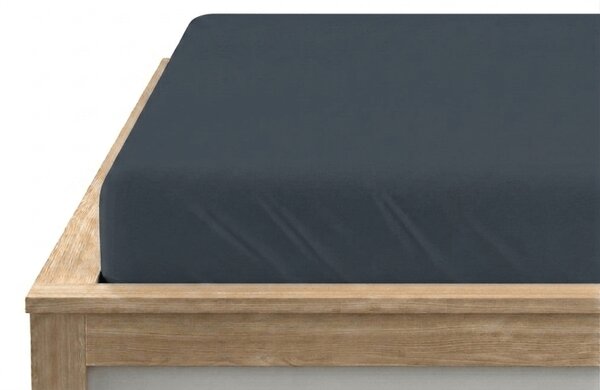 Bawełniane prześcieradło z gumką STANDARD 90 x 200 cm szaroniebieskie