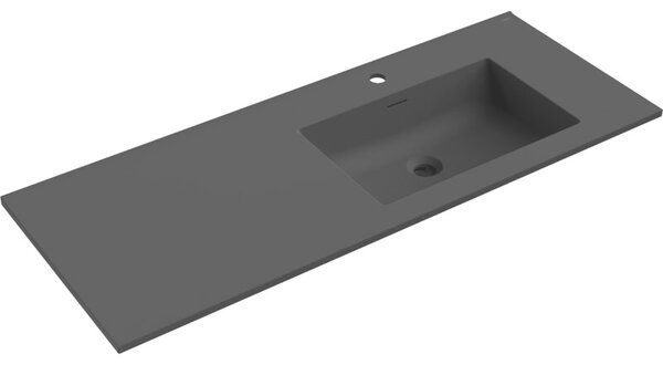 Mexen Otis umywalka wpuszczana w blat prawa 121 x 46,5 cm, czarna mat - 25181271P