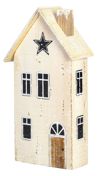 Dekoracja Snow House 25cm white beige