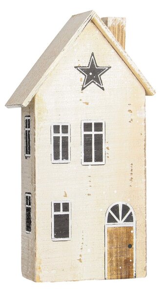 Dekoracja Snow House 25cm white beige