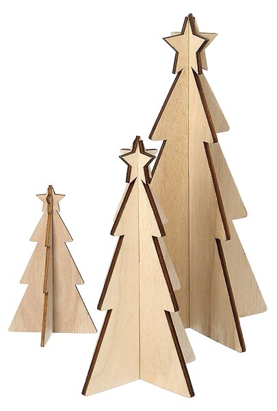 Dekoracja Rustic Trees 3 szt. oak