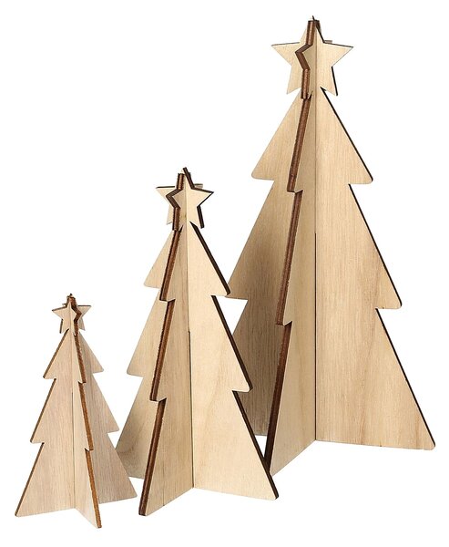 Dekoracja Rustic Trees 3 szt. oak