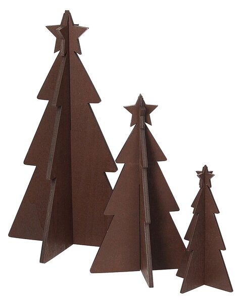 Dekoracja Rustic Trees 3 szt. brown