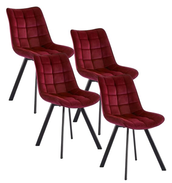 Zestaw bordowych eleganckich krzeseł tapicerowanych 4 szt. S5-M28