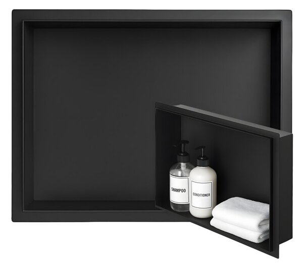 Półka łazienkowa wnękowa HYDROSAN UNO-BL-45X30X10 Czarny mat 45x30x10 cm