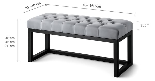 Ławka Pikowana Industrialna CLASSIC BLANCA - LOFT