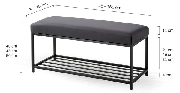 Ławka Tapicerowana do przedpokoju Industrialna SOFT SHELF