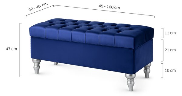 Pikowana Pufa ze schowkiem Navy Blue