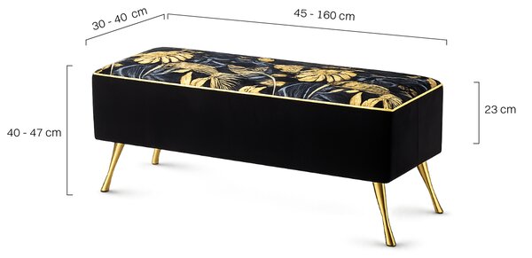 Ławka tapicerowana do przedpokoju Retro Fancy Gold