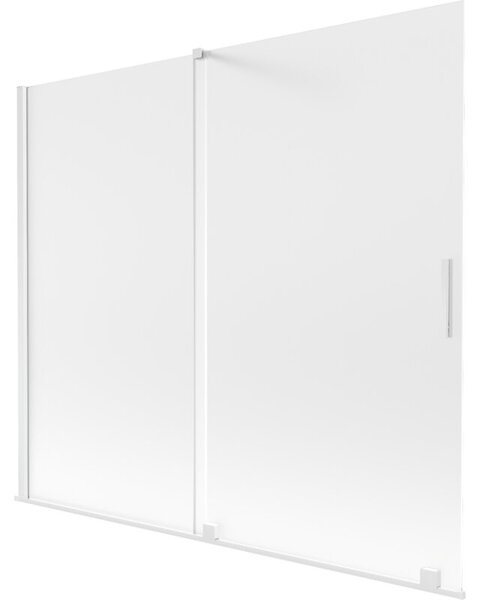 Mexen Velar parawan nawannowy 2-skrzydłowy rozsuwany 180 x 150 cm, szron, biały - 896-180-000-31-20