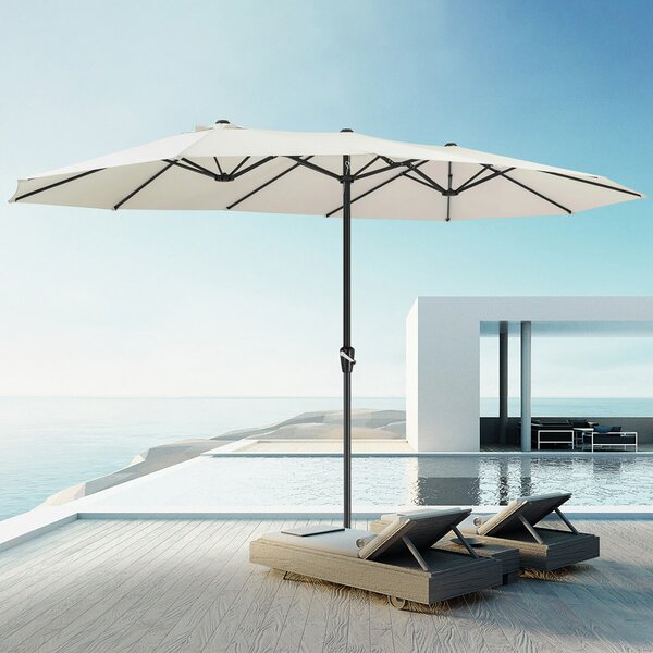 Podwójny parasol MIAMI, 460 × 270 cm, beżowy Kingsleeve