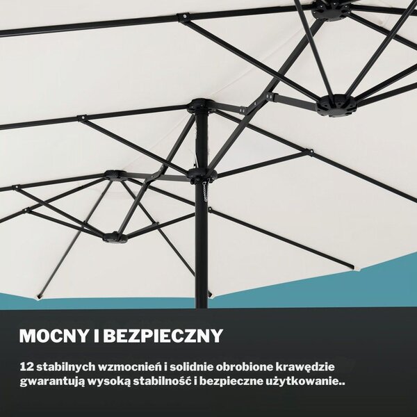 Podwójny parasol MIAMI, 460 × 270 cm, beżowy Kingsleeve