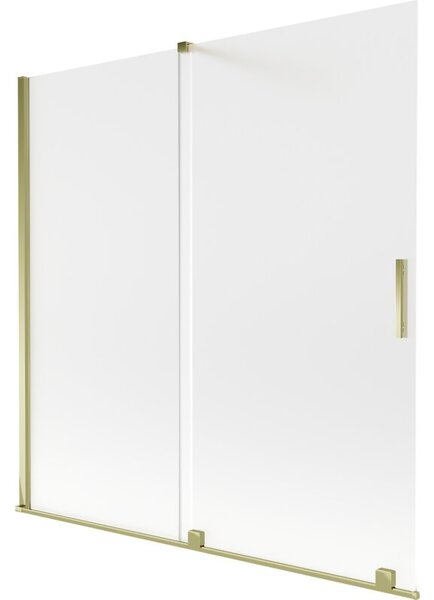 Mexen Velar parawan nawannowy 2-skrzydłowy rozsuwany 160 x 150 cm, szron, złoty - 896-160-000-31-50