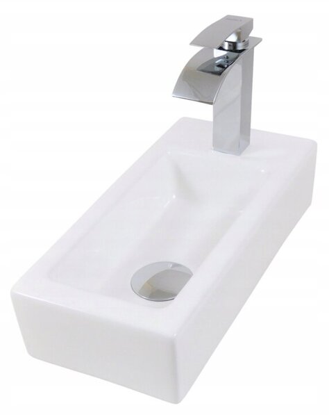 Umywalka nablatowa Estiva NAJRA Lewa biała 36,5x18,5x9 cm 1 szt
