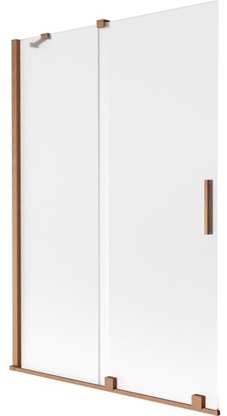 Mexen Velar parawan nawannowy 2-skrzydłowy rozsuwany 120 x 150 cm, szron, miedź szczotkowana - 896-120-000-31-65