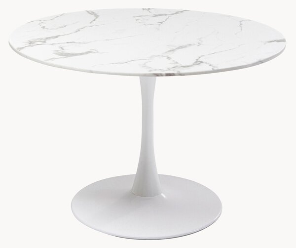 Okrągły stół do jadalni z blatem z marmuru Veneto, Ø 110 cm