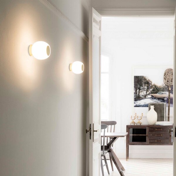 Lampa Ścienna FARO BARCELONA, Moy, złoty | mosiężny, salon, szkło, nowoczesny