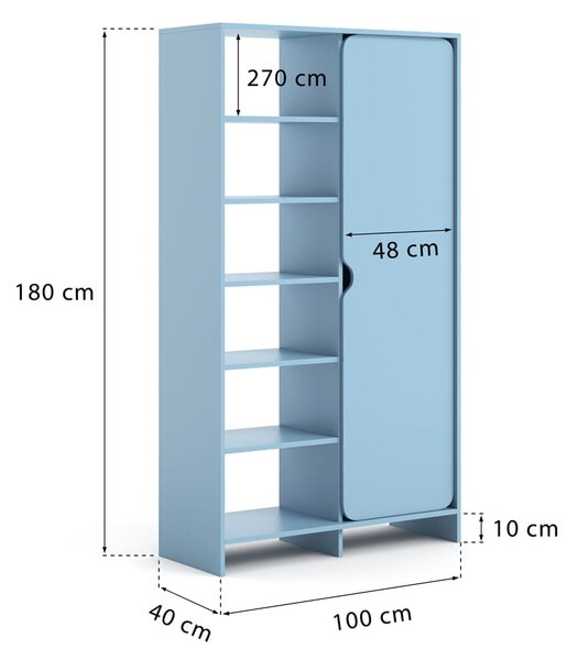 Niko szafa z półkami Baby Blue