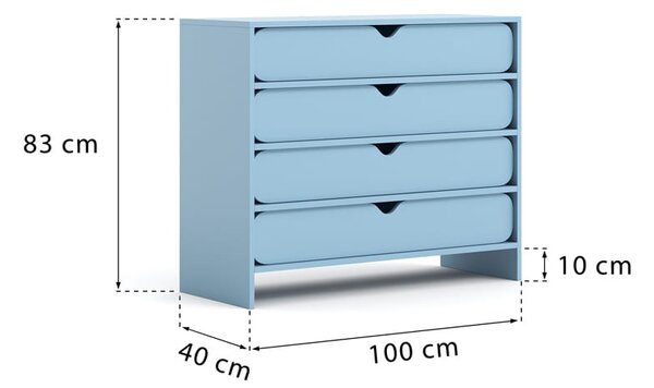 Niko komoda z szufladami Baby Blue