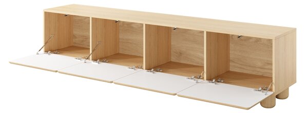 Szafka RTV Arlo 200 cm czterodrzwiowa - dąb vicenza