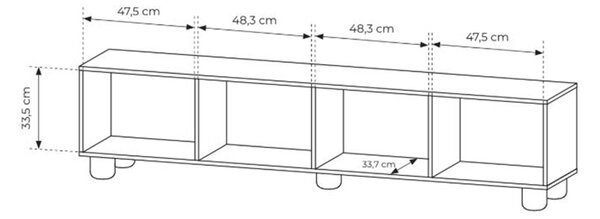 Szafka RTV Arlo 200 cm czterodrzwiowa - dąb vicenza
