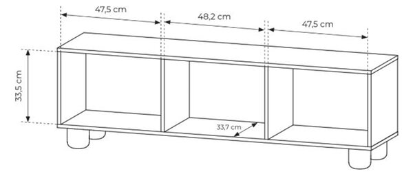 Szafka RTV Arlo 150 cm trzydrzwiowa - dąb vicenza