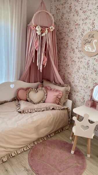 Zestaw mebli dziecięcych HEART 5 el.– łóżko, szafa, komoda, biurko i regał
