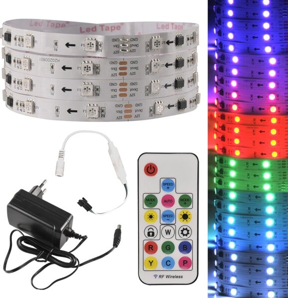 Zestaw Taśma LED MAGIC RGB 2m, 12V, IP20, pilot, kontroler, zasilacz 314949 Polux