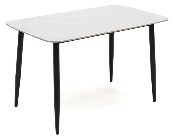 MebleMWM Stół ceramiczny LORIS 120CM Biały + 4 Krzesła | DC-1916 | Czarny