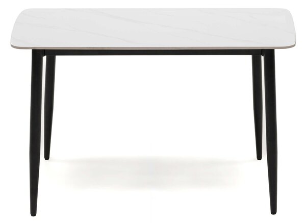MebleMWM Stół ceramiczny LORIS 120CM Biały + 4 Krzesła | DC-1916 | Czarny