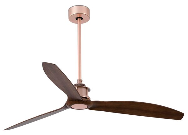 Wentylator sufitowy Just Fan, średnica 128 cm, miedź/orzech FARO BARCELONA, Just Fan, drewniany, salon, tworzywo sztuczne, nowoczesny