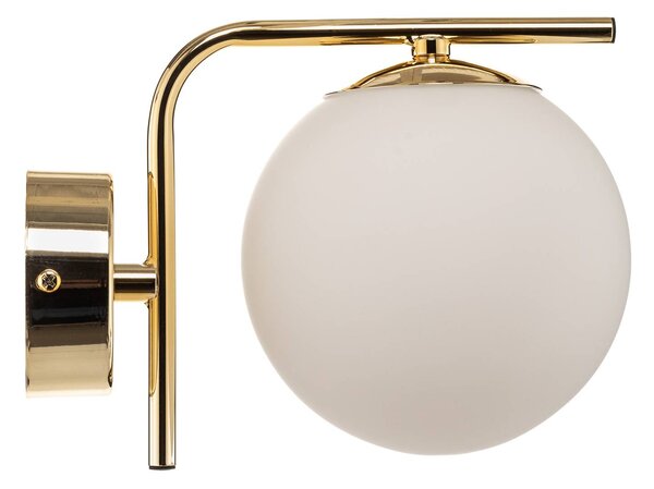 Kinkiet Aurora Domiluce, możliwość ściemniania, mosiężny / złoty, salon / jadalnia, metal