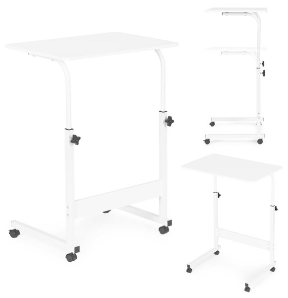 Mobilny stolik pod laptopa biurko dostawiane do fotela kanapy biały ModernHome