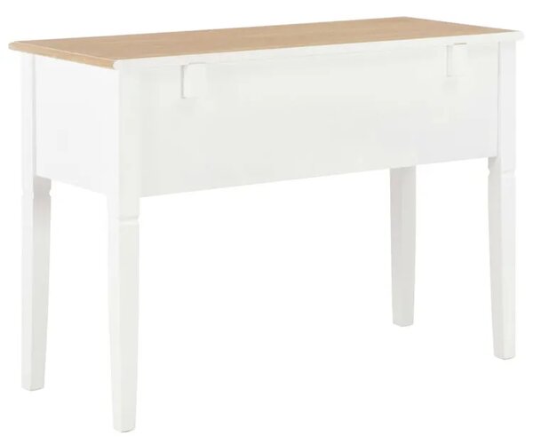 Biało-brązowe biurko retro do gabinetu N7-D87