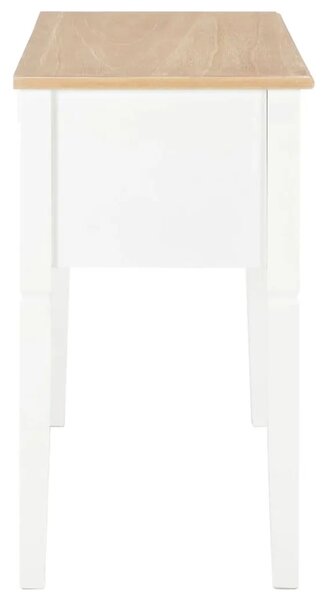 Biało-brązowe biurko retro do gabinetu N7-D87