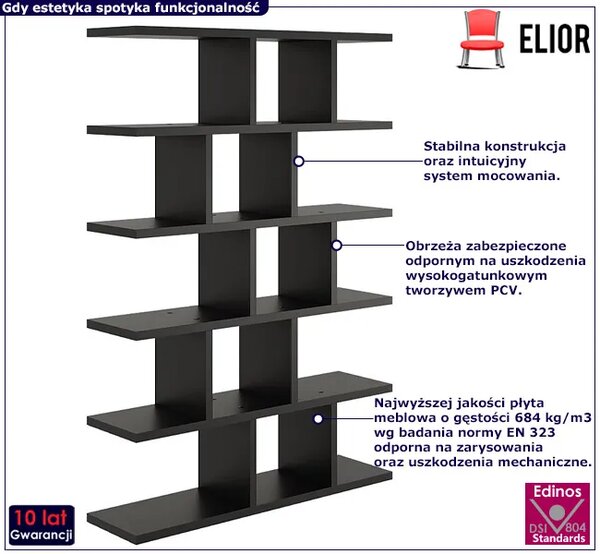 Czarny minimalistyczny regał wiszący lub stojący T9-P47