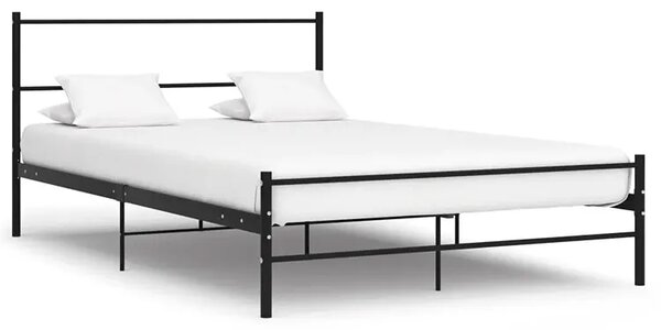 Czarne Dwuosobowe Łóżko Metalowe 160X200 Cm T2-D79
