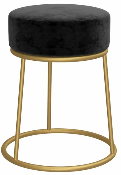 Czarny aksamitny metalowy taboret glamour Z4-L85