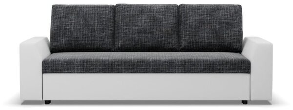 Kanapa rozkÅadana z funkcjÄ spania, Viktor, ekoskÃ³ra, 232x92x92 cm, biel, popiel | TYLETEGOTU