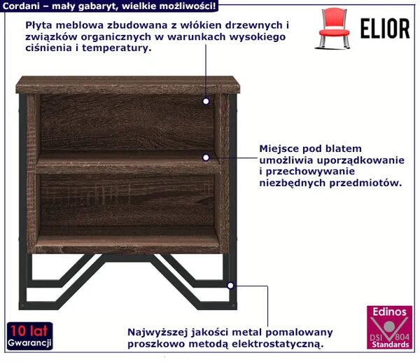 Stojąca szafka nocna z 2 szufladami brązowy dąb E9-T43