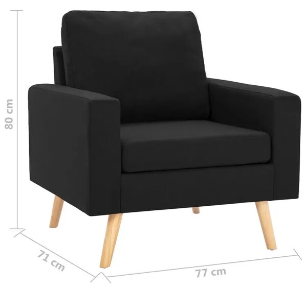 Czarny skandynawski fotel tapicerowany R3-G97